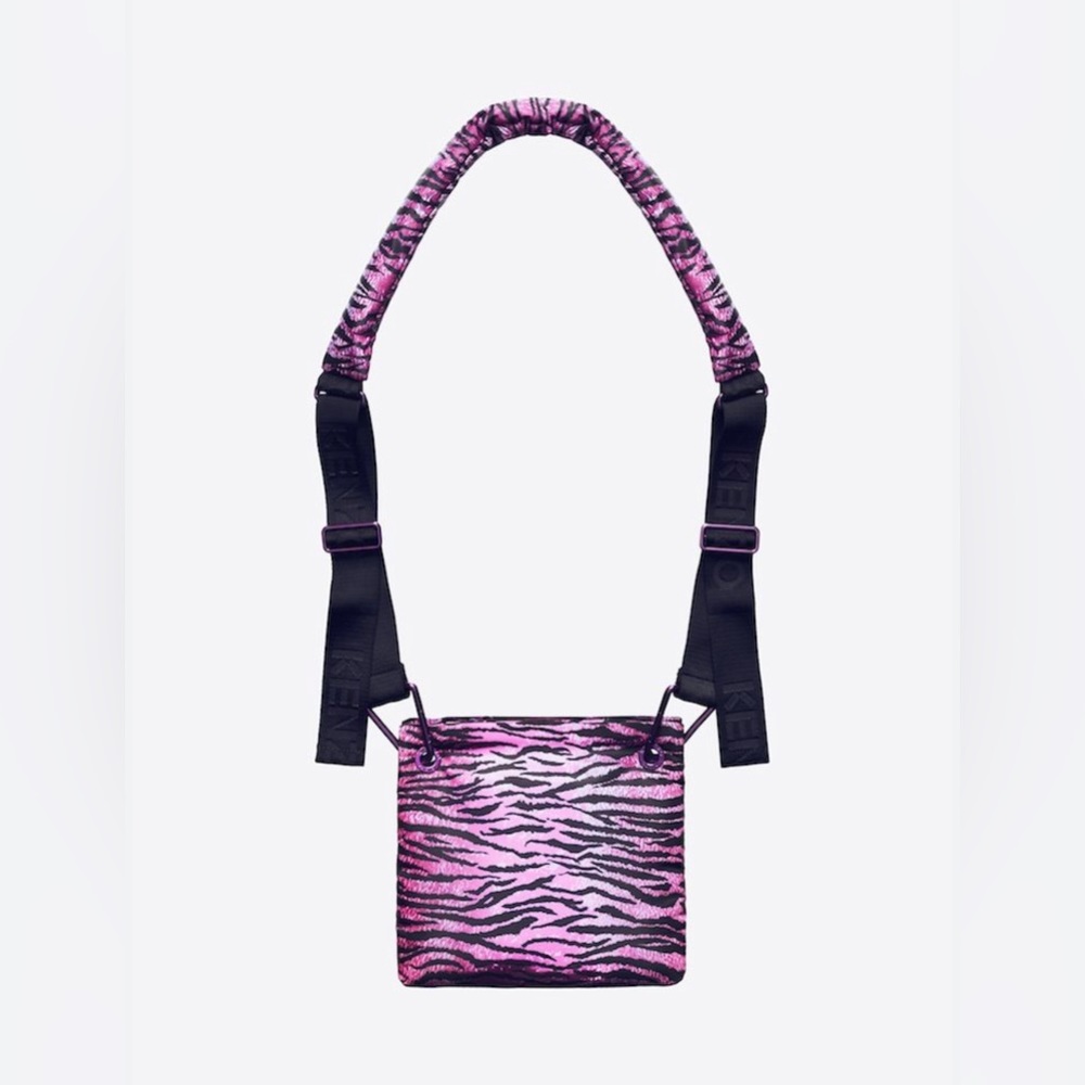 KENZO x H&M Pink & Black Tiger Striped Adjustable Crossbody 2016